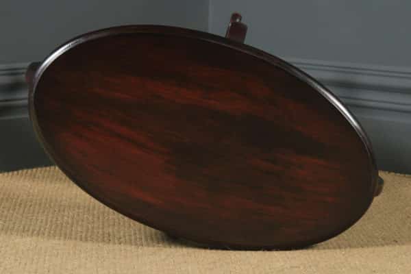 Antique Anglo-Indian Art Nouveau Oval Teak Occasional Side Table (Circa 1930) - yolagray.com