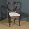Antique English Victorian Mahogany Heart Shape Balloon Back Dining / Side / Office Desk Chair (Circa 1870) - yolagray.com