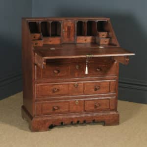 Antique Welsh Marches Georgian Oak Inlaid Office Bureau Desk (Circa 1810) - yolagray.com