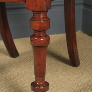 Antique English Victorian Set of 4 Four Mahogany Balloon Crown Back Dining Chairs (Circa 1860) - yolagray.com