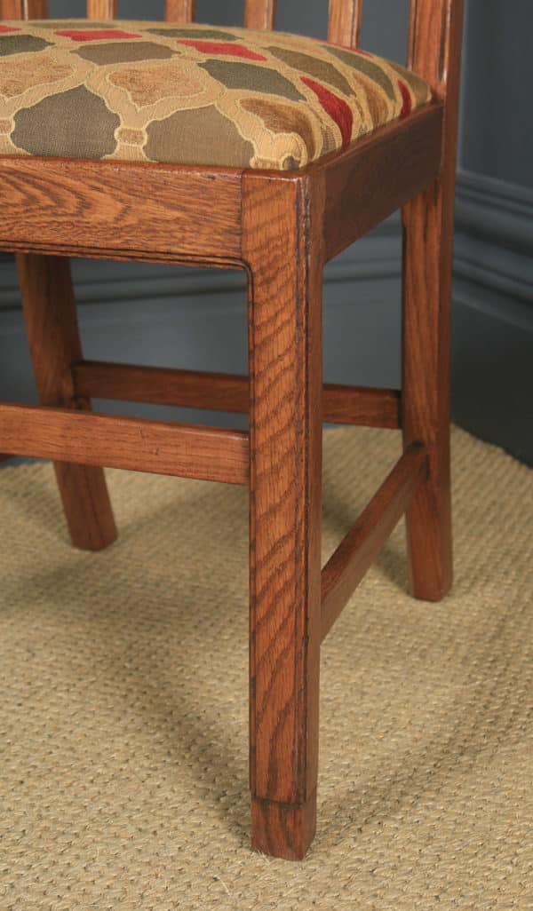 Antique English Arts & Crafts Set of 12 Oak Cotswold Foster & Sons Style Dining Chairs (Circa 1930) - yolagray.com