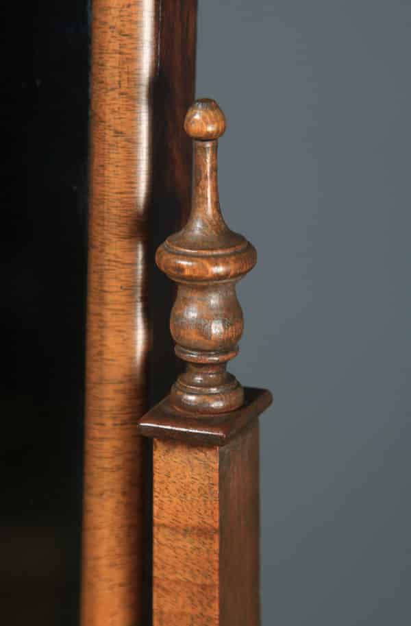 Antique English Queen Anne Style Walnut Floor Standing Cheval / Dressing Mirror (Circa 1910) - yolagray.com