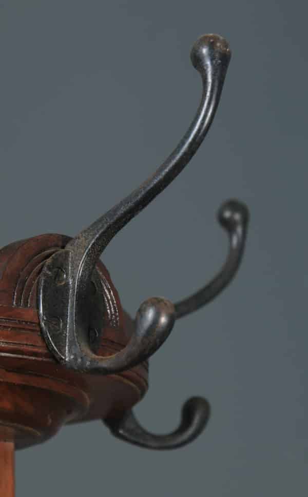 Antique Edwardian Mahogany & Brass Arts & Crafts Revolving Coat, Hat, Stick & Umbrella Hall Stand (Circa 1910) - yolagray.com