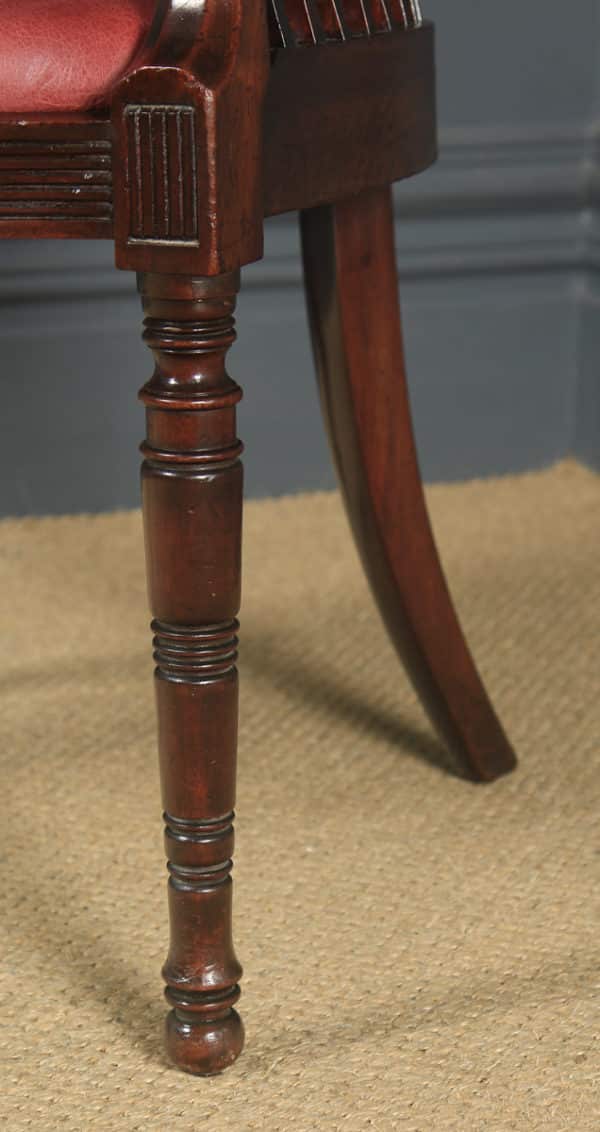 Antique English Victorian Morris & Co. Arts & Crafts Mahogany Occasional Salon Desk Office Arm Chair (Circa 1890) - Photo 12