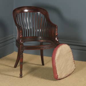 Antique English Victorian Morris & Co. Arts & Crafts Mahogany Occasional Salon Desk Office Arm Chair (Circa 1890) - Photo 14