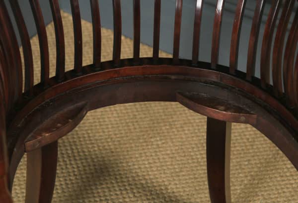 Antique English Victorian Morris & Co. Arts & Crafts Mahogany Occasional Salon Desk Office Arm Chair (Circa 1890) - Photo 16