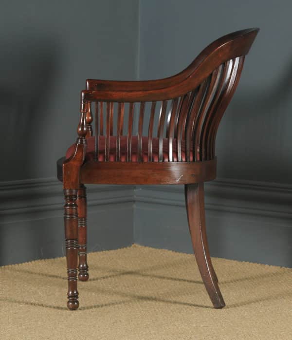 Antique English Victorian Morris & Co. Arts & Crafts Mahogany Occasional Salon Desk Office Arm Chair (Circa 1890) - Photo 1