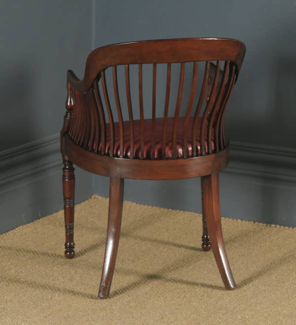 Antique English Victorian Morris & Co. Arts & Crafts Mahogany Occasional Salon Desk Office Arm Chair (Circa 1890) - Photo 19