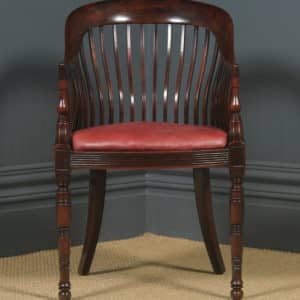 Antique English Victorian Morris & Co. Arts & Crafts Mahogany Occasional Salon Desk Office Arm Chair (Circa 1890) - Photo 2