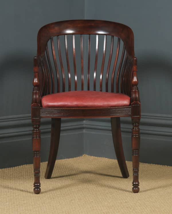 Antique English Victorian Morris & Co. Arts & Crafts Mahogany Occasional Salon Desk Office Arm Chair (Circa 1890) - Photo 2