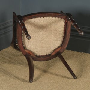 Antique English Victorian Morris & Co. Arts & Crafts Mahogany Occasional Salon Desk Office Arm Chair (Circa 1890) - Photo 20