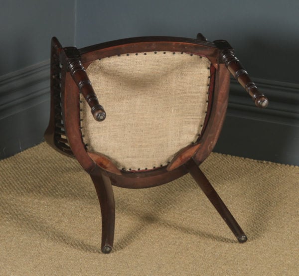 Antique English Victorian Morris & Co. Arts & Crafts Mahogany Occasional Salon Desk Office Arm Chair (Circa 1890) - Photo 20