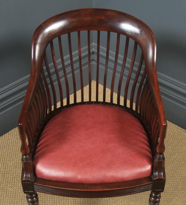 Antique English Victorian Morris & Co. Arts & Crafts Mahogany Occasional Salon Desk Office Arm Chair (Circa 1890) - Photo 4