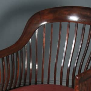 Antique English Victorian Morris & Co. Arts & Crafts Mahogany Occasional Salon Desk Office Arm Chair (Circa 1890) - Photo 5