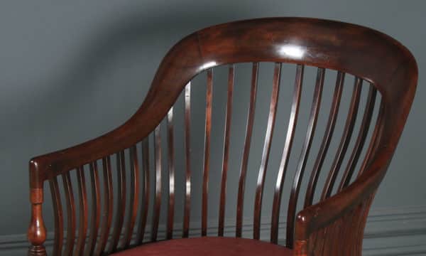 Antique English Victorian Morris & Co. Arts & Crafts Mahogany Occasional Salon Desk Office Arm Chair (Circa 1890) - Photo 5