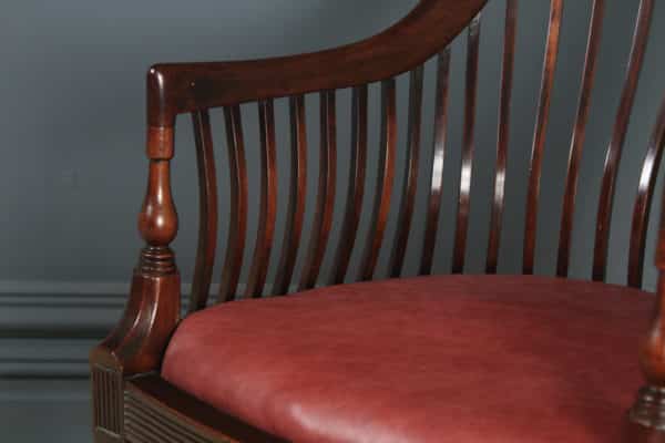 Antique English Victorian Morris & Co. Arts & Crafts Mahogany Occasional Salon Desk Office Arm Chair (Circa 1890) - Photo 7