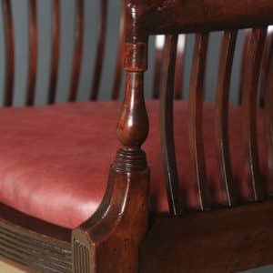 Antique English Victorian Morris & Co. Arts & Crafts Mahogany Occasional Salon Desk Office Arm Chair (Circa 1890) - Photo 8