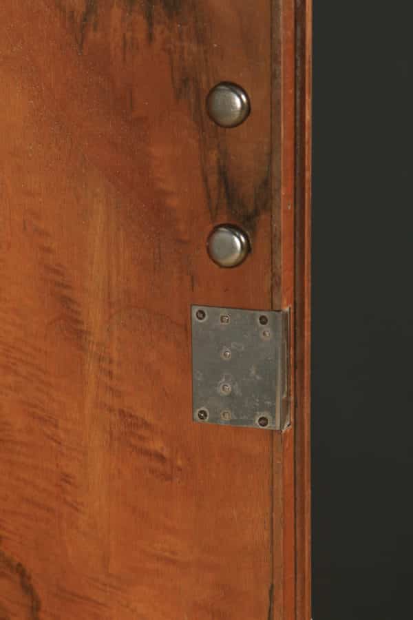 Small Antique English Art Deco Figured Walnut Two Door Wardrobe Armoire (Circa 1930)