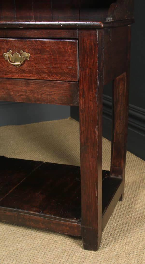 Antique Welsh Georgian Oak Dresser Base Sideboard Potboard & Rack (Circa 1780)