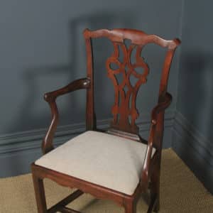 Antique English Set of Twelve 12 Georgian Chippendale Mahogany Dining Chairs (Circa 1780 - 1800)
