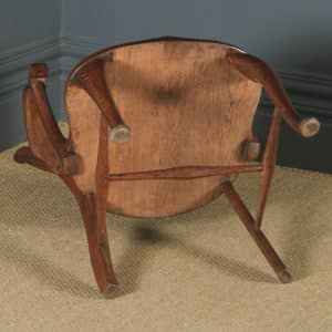 Antique English Edwardian Oak Fan Back Office Desk Arm Chair (Circa 1910)