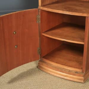 Antique English Pair of Art Deco Birds Eye Maples & Walnut Bedside Cupboards Tables Nightstands (Circa 1930)