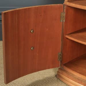 Antique English Pair of Art Deco Birds Eye Maples & Walnut Bedside Cupboards Tables Nightstands (Circa 1930)