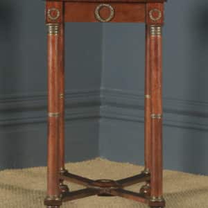 Antique French Empire Burr Walnut & Brass Occasional / Bedside / Nightstand / Side Table (Circa 1860)