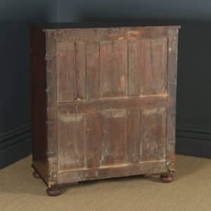 Antique Anglo-Indian Victorian Teak & Brass Military Campaign Chest of Drawers (Circa 1860