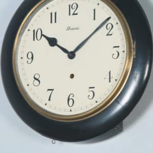 Antique 16″ Mahogany Ansonia Railway Station / School Round Dial Wall Clock (Timepiece)