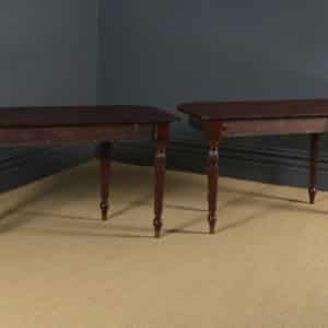 Antique English Pair of Georgian Regency Mahogany Console Side Hall Occasional Tables (Circa 1825)