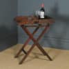 Antique English Victorian Oak Butlers Drinks Tray Table & Stand (Circa 1900)