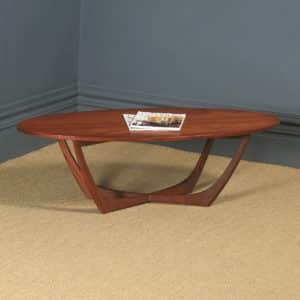 Retro Danish G Plan Style Teak Oval Occasional Coffee Table (Circa 1960)