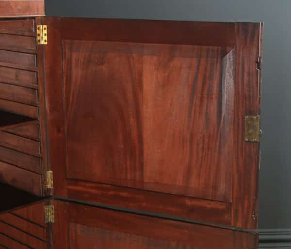 Cupboard, Cabinet, Mahogany, Georgian, Regency, Office, Library, Bookcase, Four, Door, English, Antique