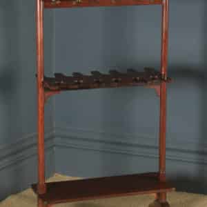 Antique English Georgian Mahogany Riding Welly Walking Boot & Whip Rack Stand (Circa 1830)