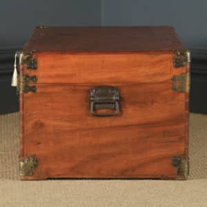 Antique Chinese Victorian Camphor Wood Campaign Chest / Trunk / Ottoman (Circa 1880)