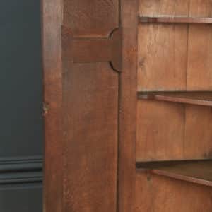 Antique English Georgian Oak & Mahogany Inlaid Wall Hanging Corner Cupboard / Cabinet (Circa 1800)
