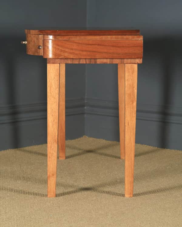 Antique English Art Deco 3ft 6” Figured Walnut Writing Desk / Console Table (Circa 1930)