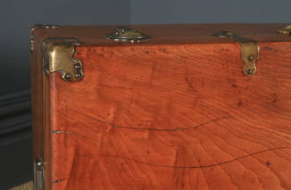 Antique Chinese Victorian Camphor Wood Campaign Chest / Trunk / Ottoman (Circa 1880)