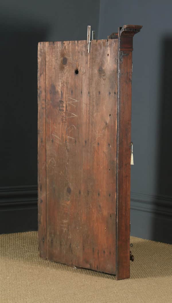 Antique English Georgian Oak & Mahogany Inlaid Wall Hanging Corner Cupboard / Cabinet (Circa 1800)