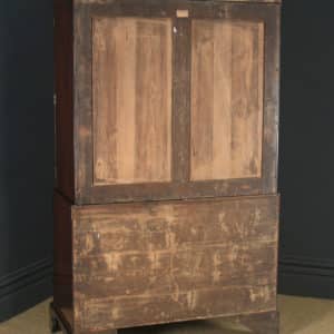 Antique English Georgian Figured Mahogany Linen Press Wardrobe Armoire (Circa 1780)