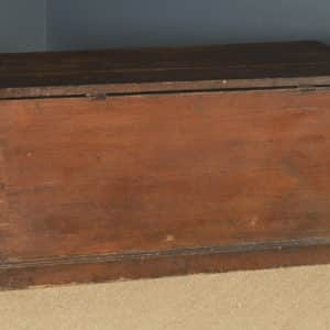 Large Antique English Victorian Mariners SPitch Pine Blanket Box Chest Trunk (Circa 1860)