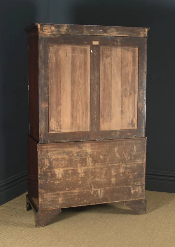 Antique English Georgian Figured Mahogany Linen Press Wardrobe Armoire (Circa 1780)
