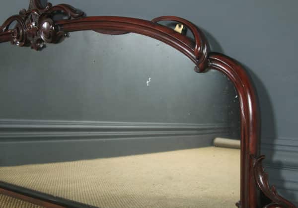 Antique Victorian Mahogany 5ft 8” Wall Hanging Overmantle Mirror (Circa 1860)
