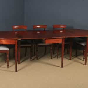 Antique English Georgian Flame Mahogany Extendable ‘D’ End Dining Table Seats 8 Persons (Circa 1800)