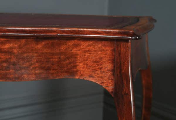 Antique French Louis XV Style Walnut & Leather Occasional Writing Table Desk (Circa 1870)