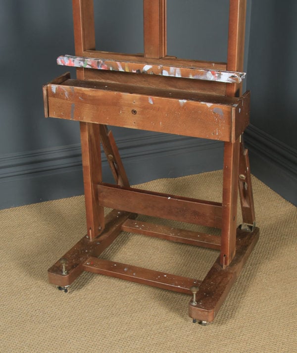 Large English George V Beech Adjustable Artists Picture Painting Studio Easel (Circa 1930)