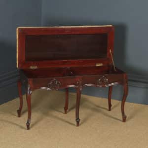 Antique English Victorian Rococo Style Mahogany Duet/ Piano / Music / Stool (Circa 1890)