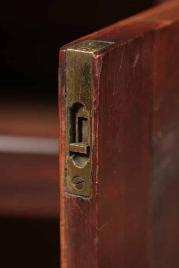 Antique English Victorian Four Door Flame Mahogany Sideboard Chiffonier Server (Circa 1860)