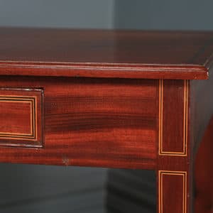 Antique English Regency Mahogany Inlaid Side Occasional Lamp Table by Druce & Co. (Circa 1820)